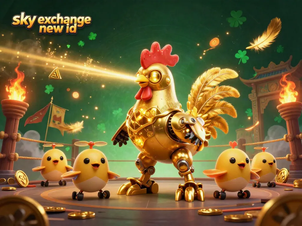 Engage in thrilling betting with a sky exchange new id in this vibrant 3D casino illustration.