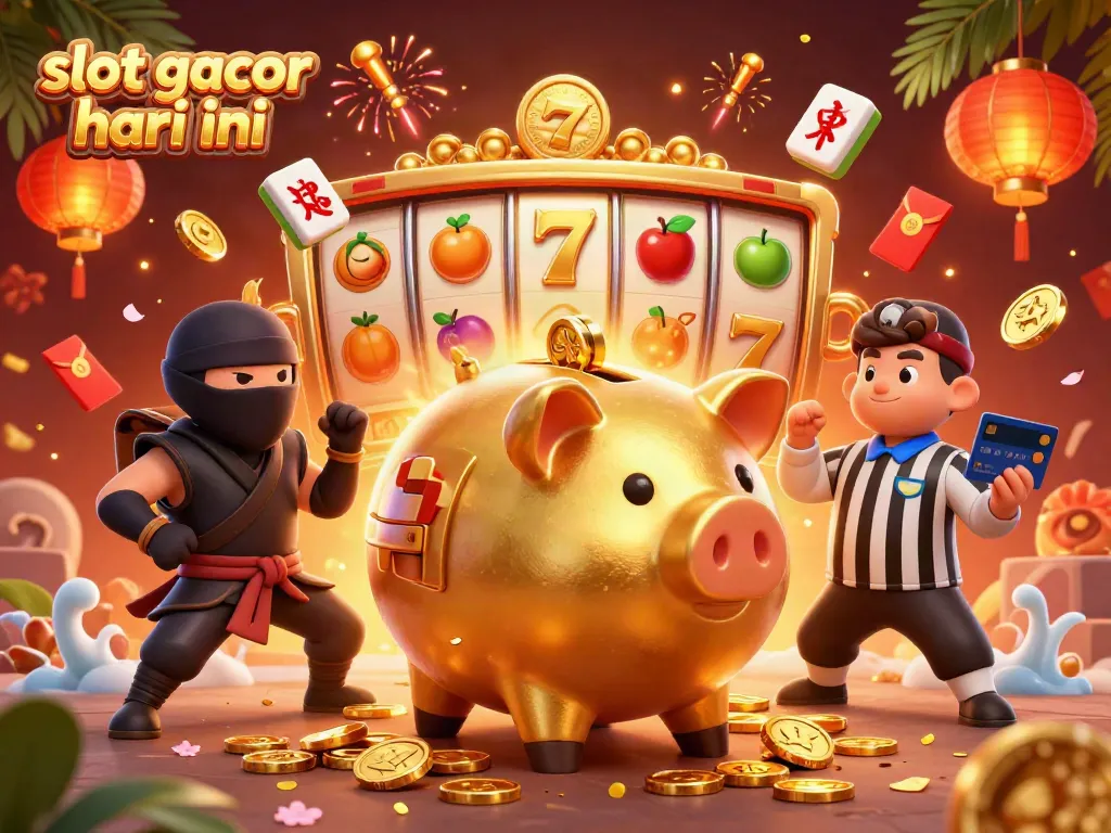 Experience the thrill of slot gacor hari ini with a vibrant casino scene featuring dynamic characters and rich game elements.