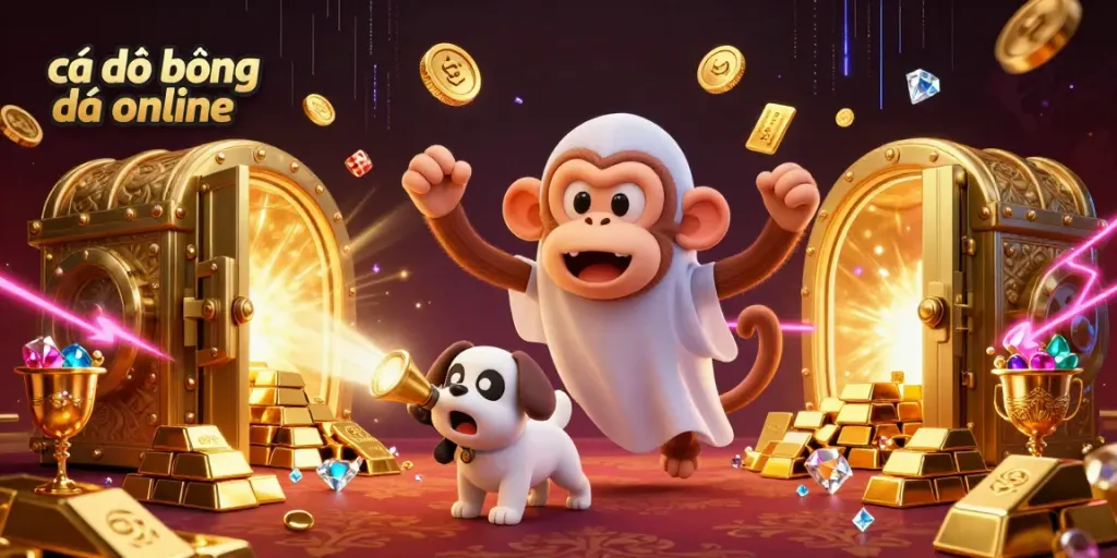 Experience cá độ bóng đá online with golden treasures, lively characters, and dynamic sports betting elements.