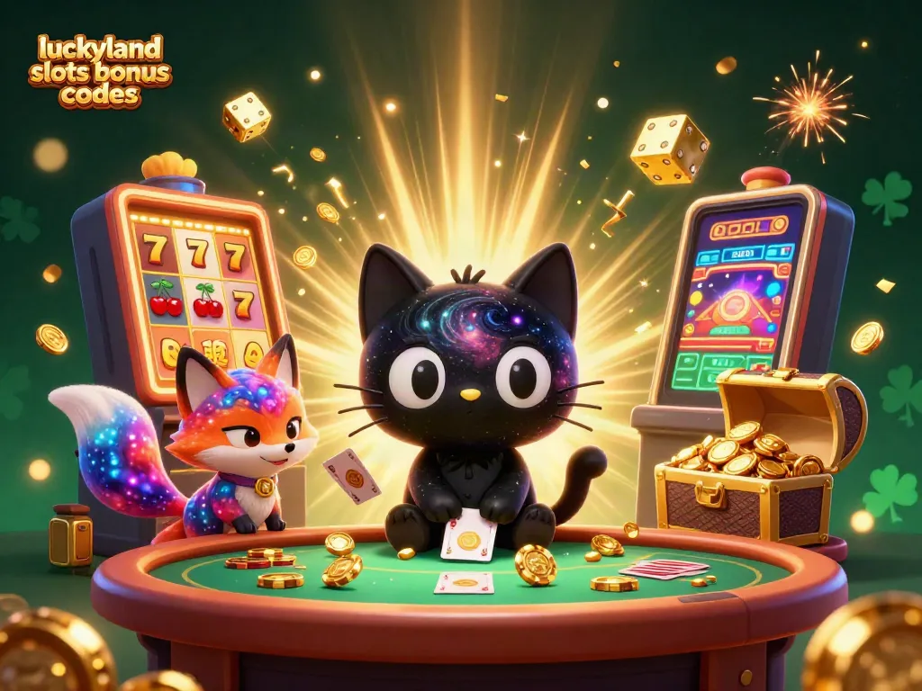 Experience winning fun with luckyland slots bonus codes in this dynamic 3D casino illustration.