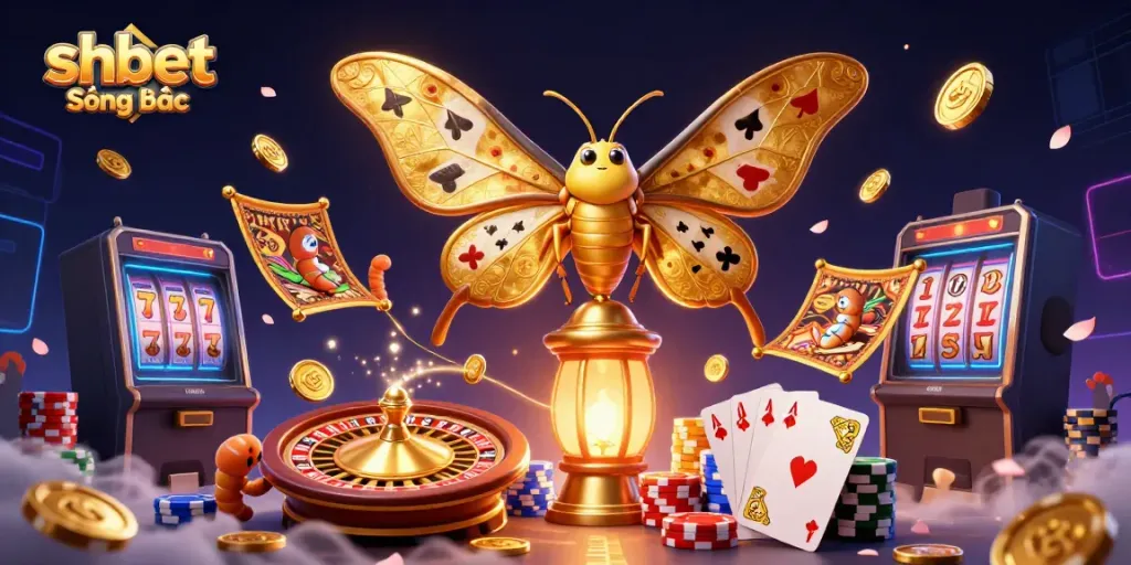 Experience excitement at shbet Sòng bạc with vibrant casino-themed scene featuring captivating creatures.
