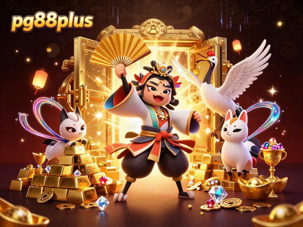 Experience the thrill of pg88plus in a vibrant 3D casino showdown filled with treasures.