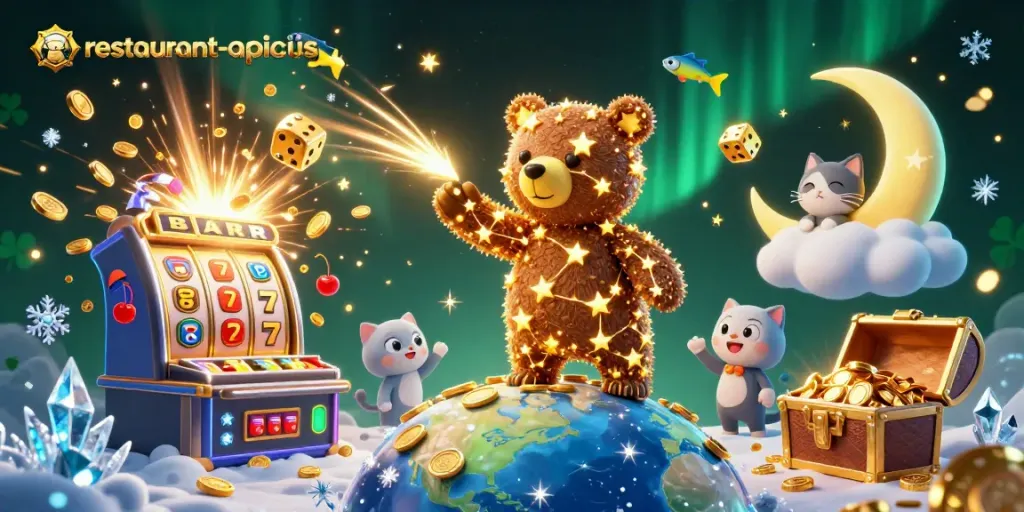 Engage with the thrilling world of restaurant-apicius casino featuring vibrant slot machines and sparkling stars.