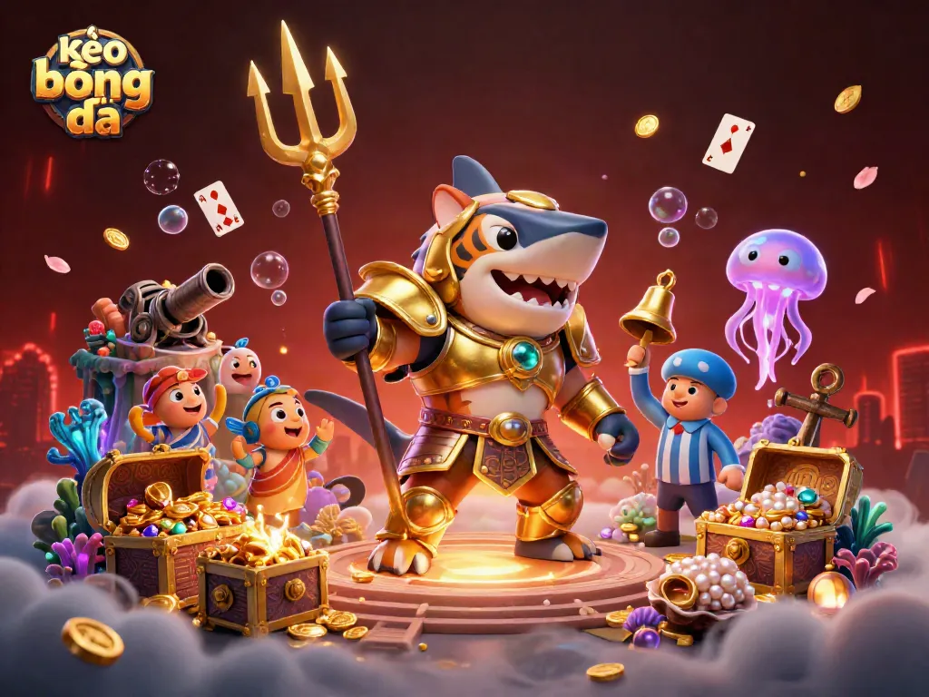 Experience the excitement of kèo bóng đá in a lively underwater colosseum with dynamic characters and thrilling elements.