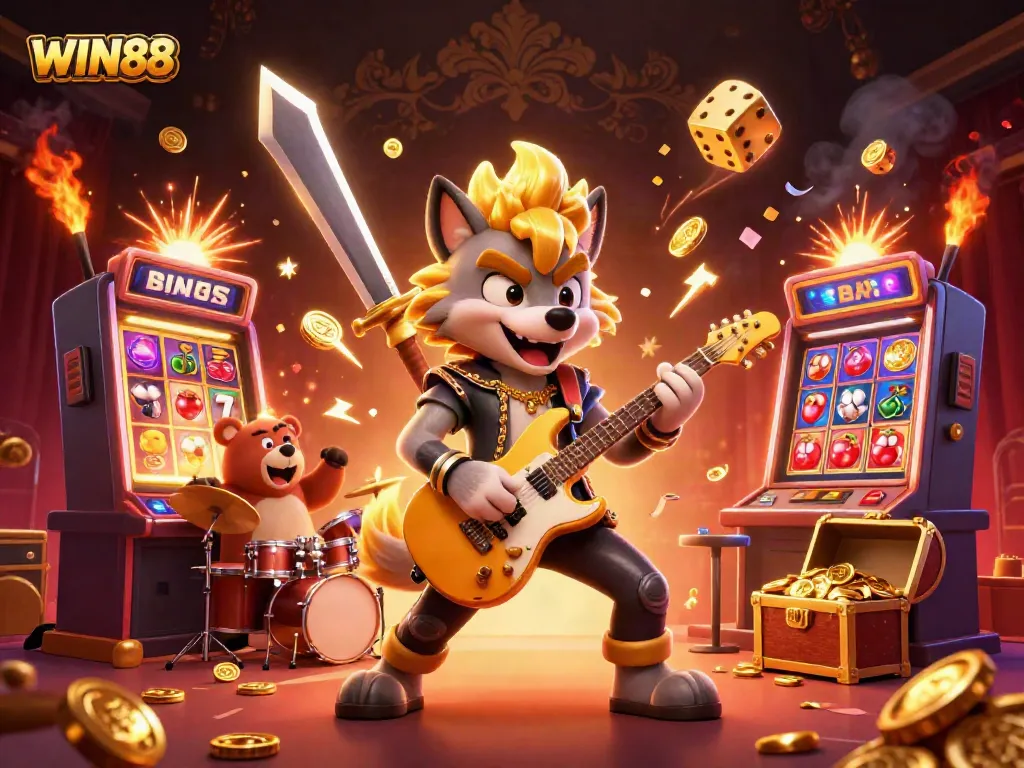 Experience thrilling gameplay at WIN88 with vibrant casino scenes and jackpot excitement.