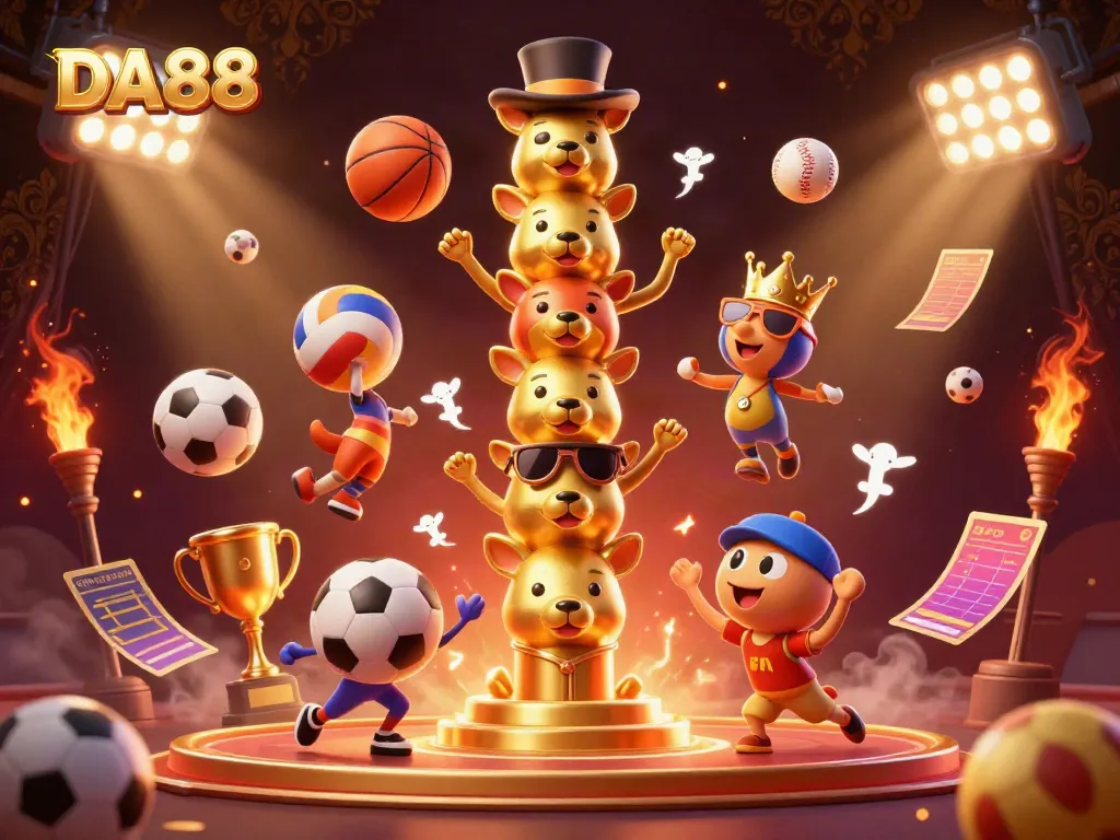Bet and win at DA88 with captivating golden totem and dynamic sports elements.