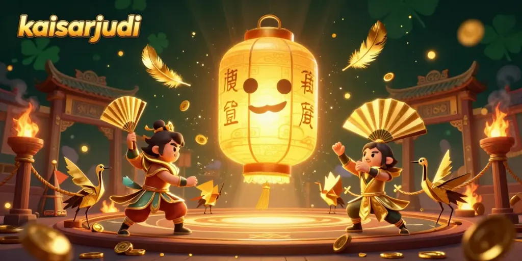 Experience the thrill of kaisarjudi with an enchanting golden lantern spirit and dynamic casino elements.
