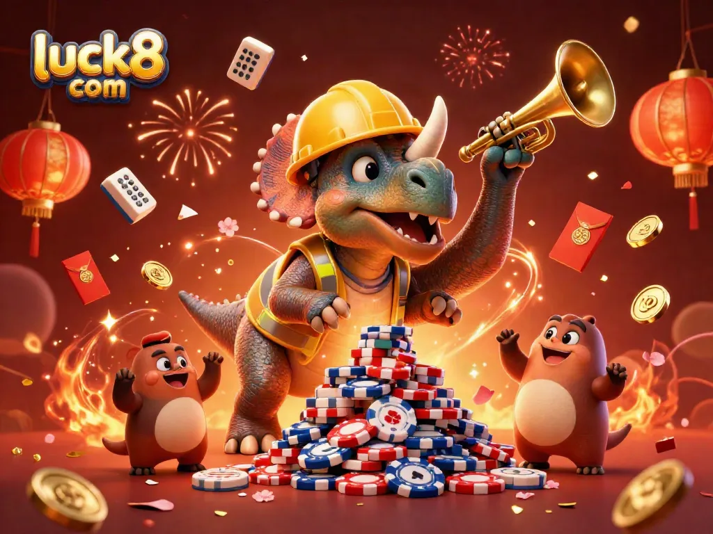 Engage in excitement at luck8 com with dynamic visuals celebrating online gaming and vibrant atmosphere.
