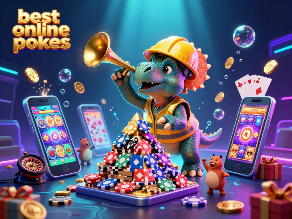 Experience the best online pokies with vibrant 3D characters celebrating a joyous casino atmosphere.