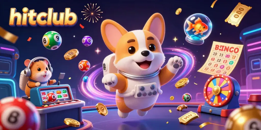 Engage with hitclub's vibrant gambling atmosphere through a dynamic space casino scene.