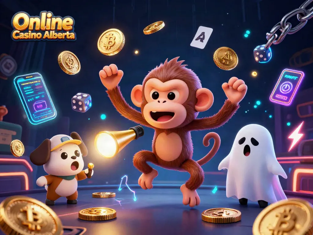Engage with thrilling games at Online Casino Alberta, featuring playful elements of slots and crypto tokens.
