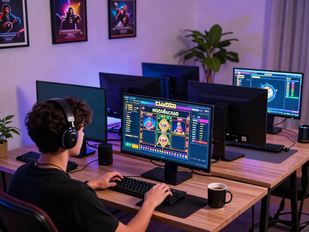 Engaging gaming experience with QQMacan slot game interface and dynamic visuals.
