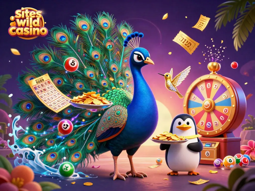 Experience the thrill at sites like Wild Casino with vibrant prizes and colorful games in this 3D illustration.