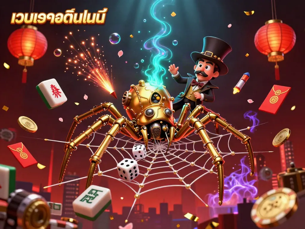 เล่นหวยออนไลน์กับเว็บหวยออนไลน์ในภาพ 3D การ์ตูนสไตล์สตีมพังค์