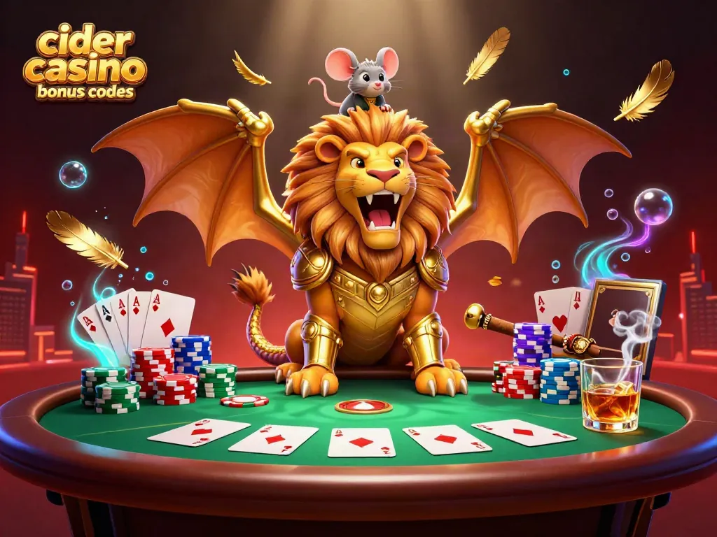 Engage with cider casino bonus codes through a dynamic 3D casino scene featuring golden wins.