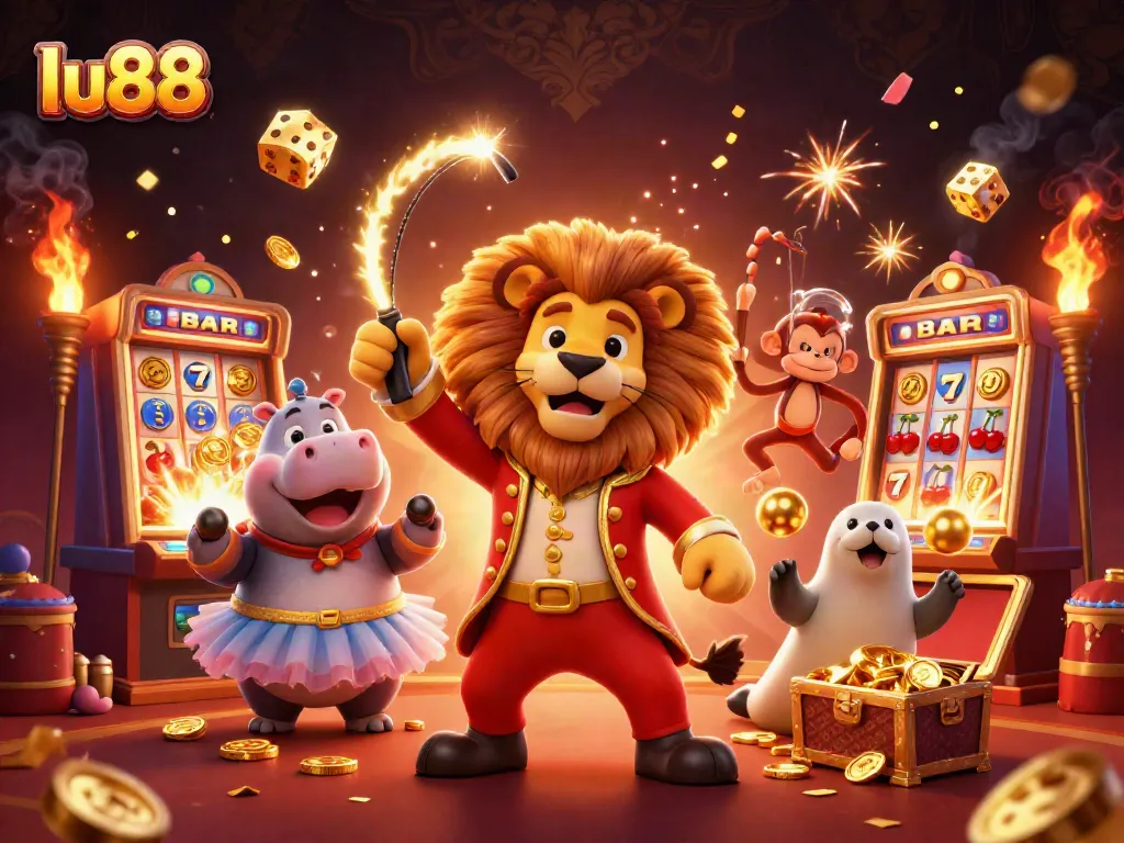 Experience thrilling gameplay at lu88 with vibrant characters and exciting slot machine wins.