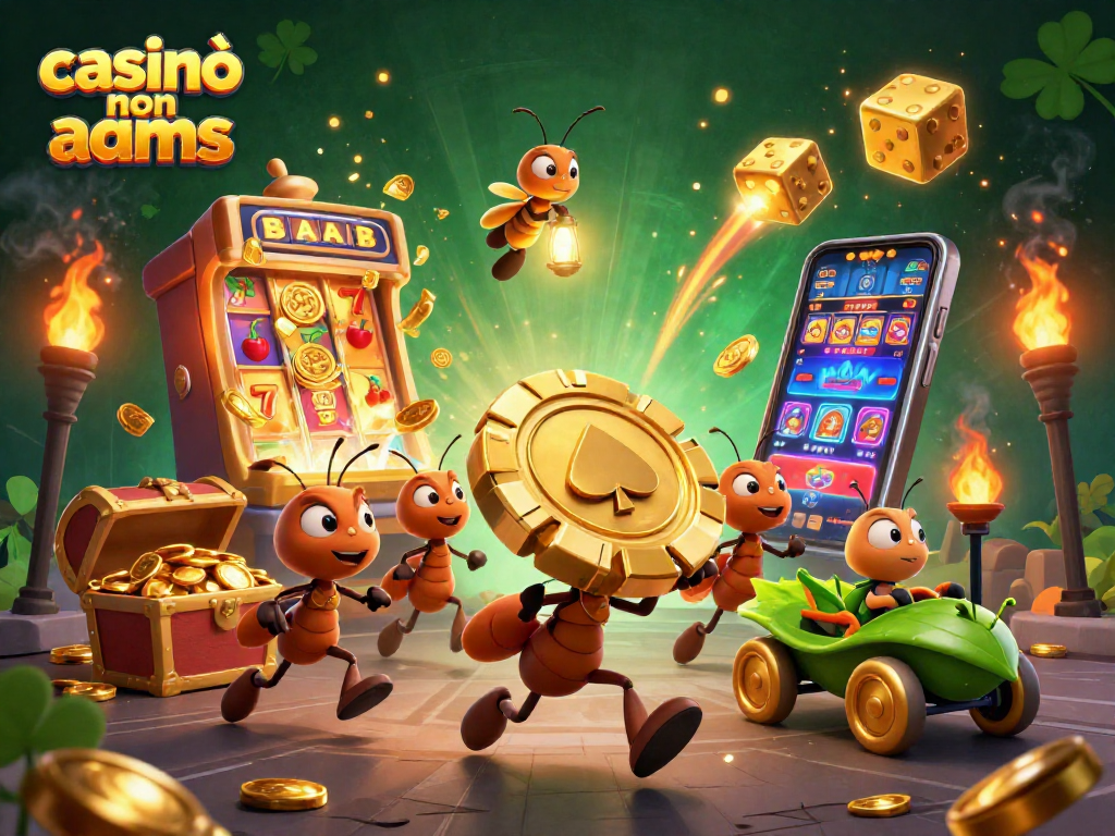 Scopri casinò non aams con un team di formiche in un colpo audace illuminato da una lanterna.