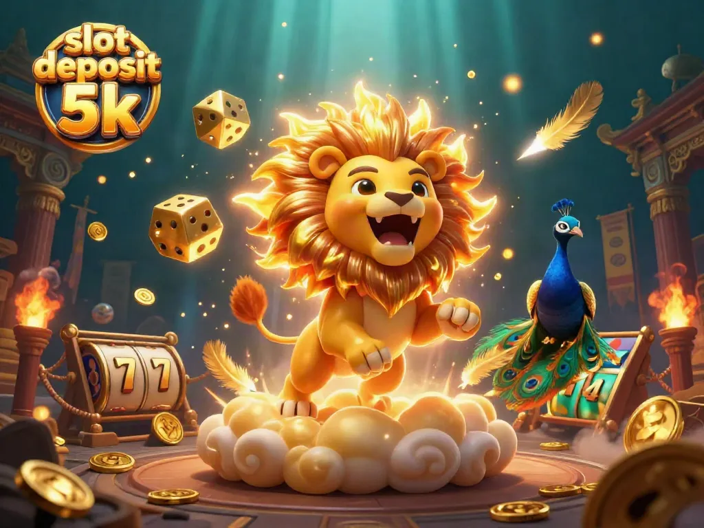 Play thrilling games with slot deposit 5k surrounded by vibrant casino elements.