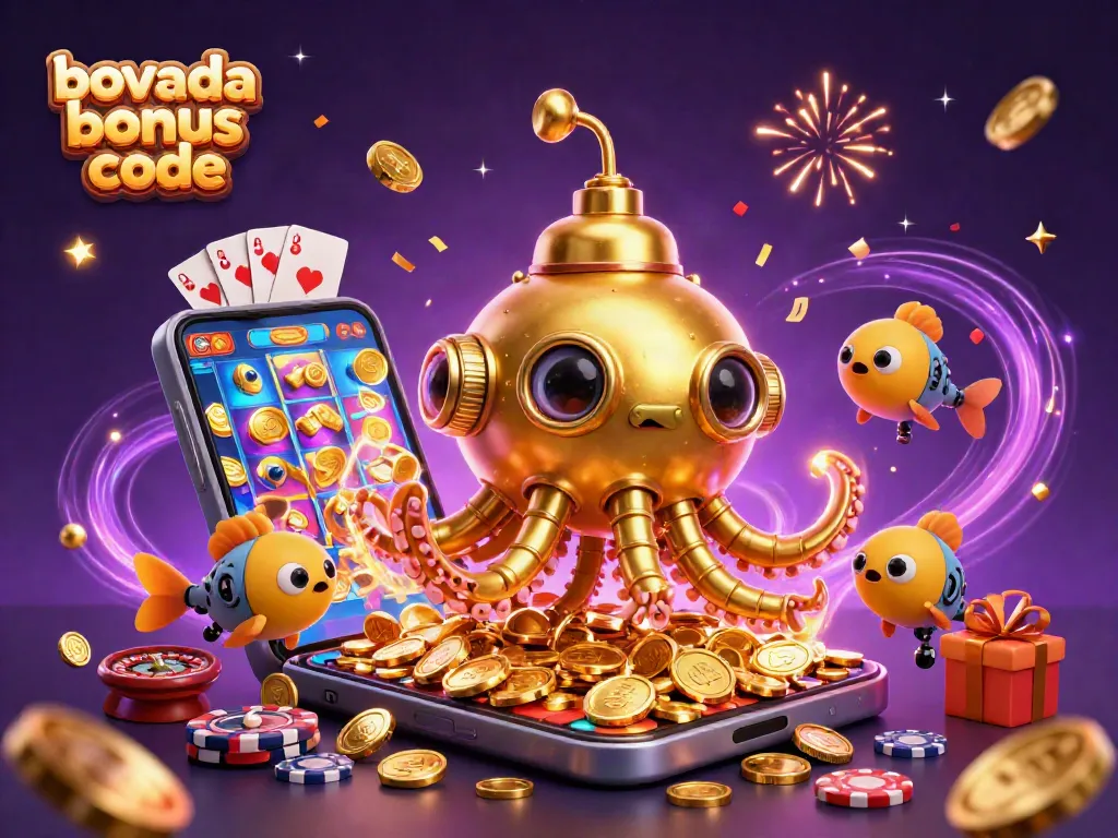 Activate your Bovada bonus code with enticing casino offers, featuring vibrant gaming elements.