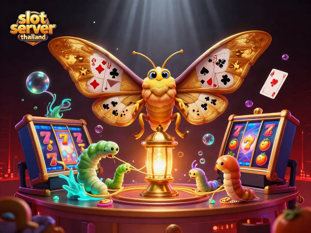 Play exciting slot games on slot server thailand, featuring vibrant 3D illustrations and casino-themed elements.