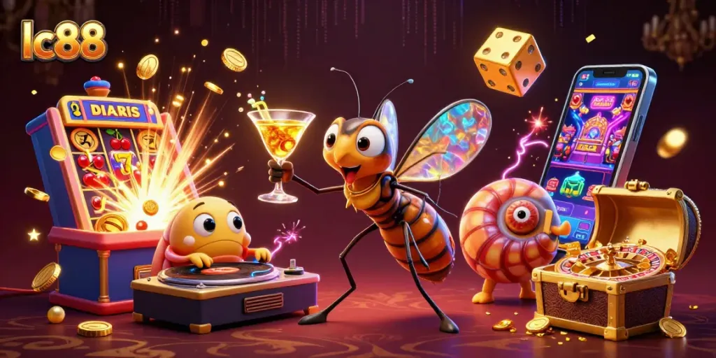 Engage with the excitement of lc88 casino gaming featuring whimsical characters and vibrant jackpot elements.