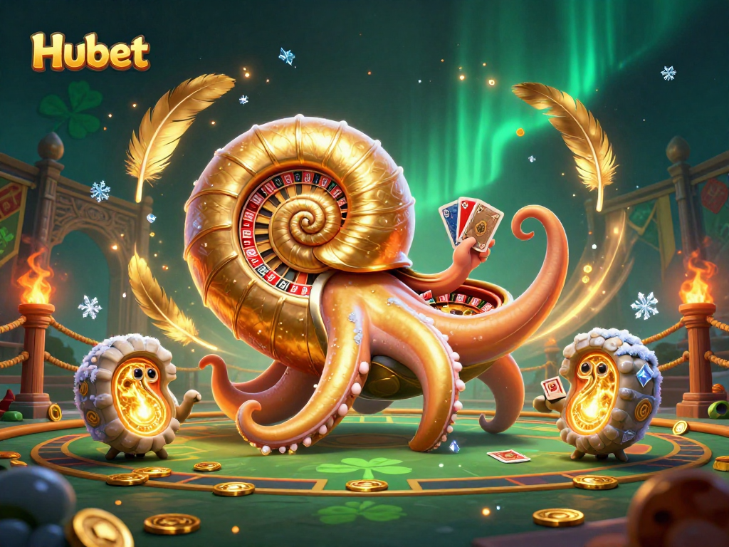 Spin the Hubet roulette with the ancient nautilus's golden shell while winning with cards